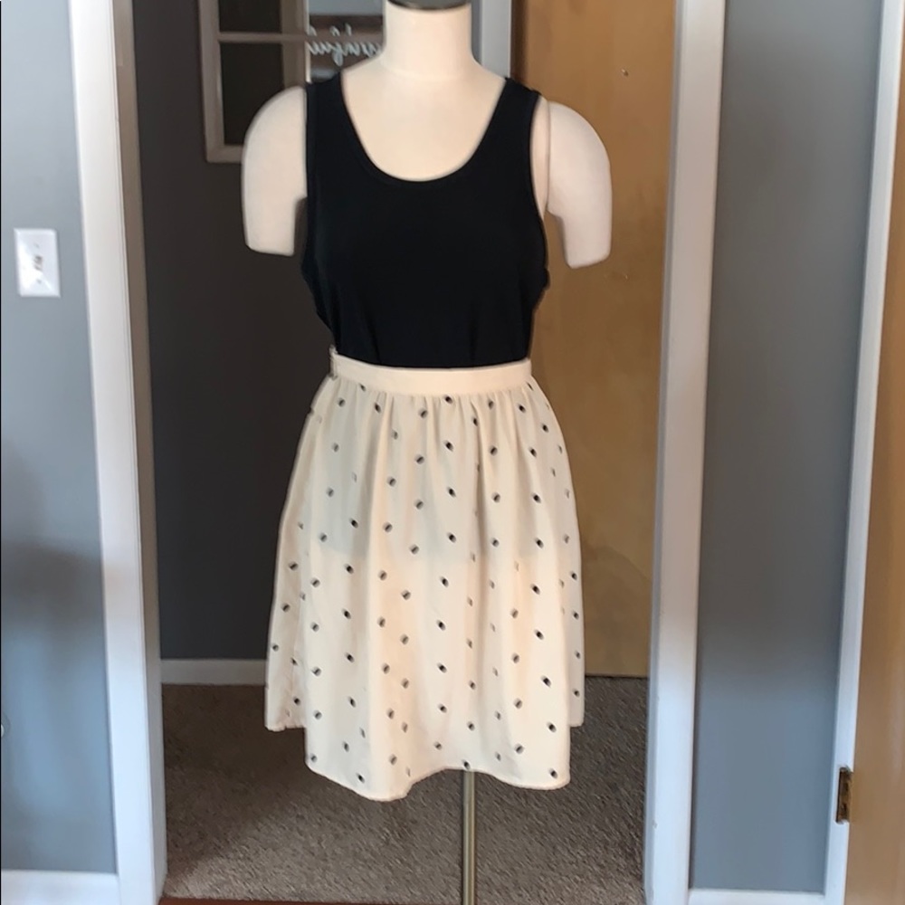 Black polka dot skirt